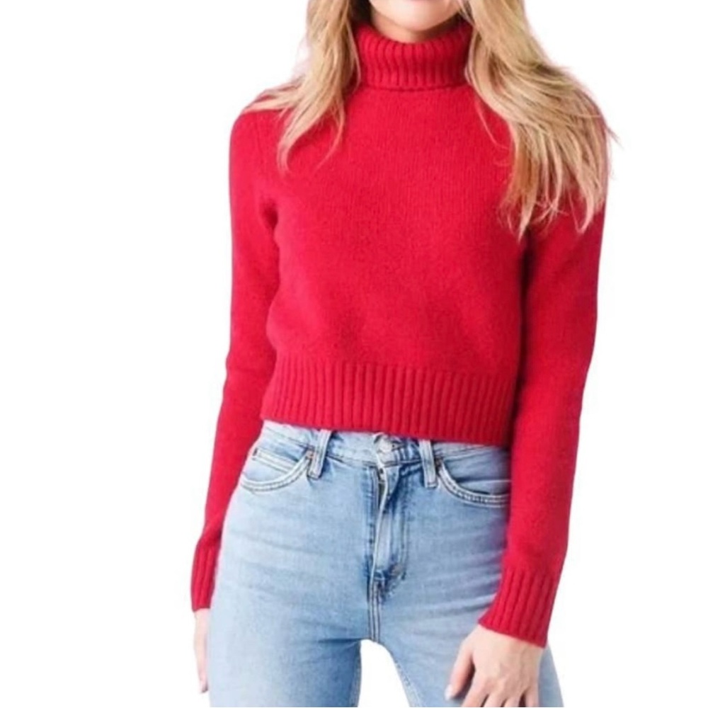 REDONE Red Turtleneck Sweater Women’s Red Size Small